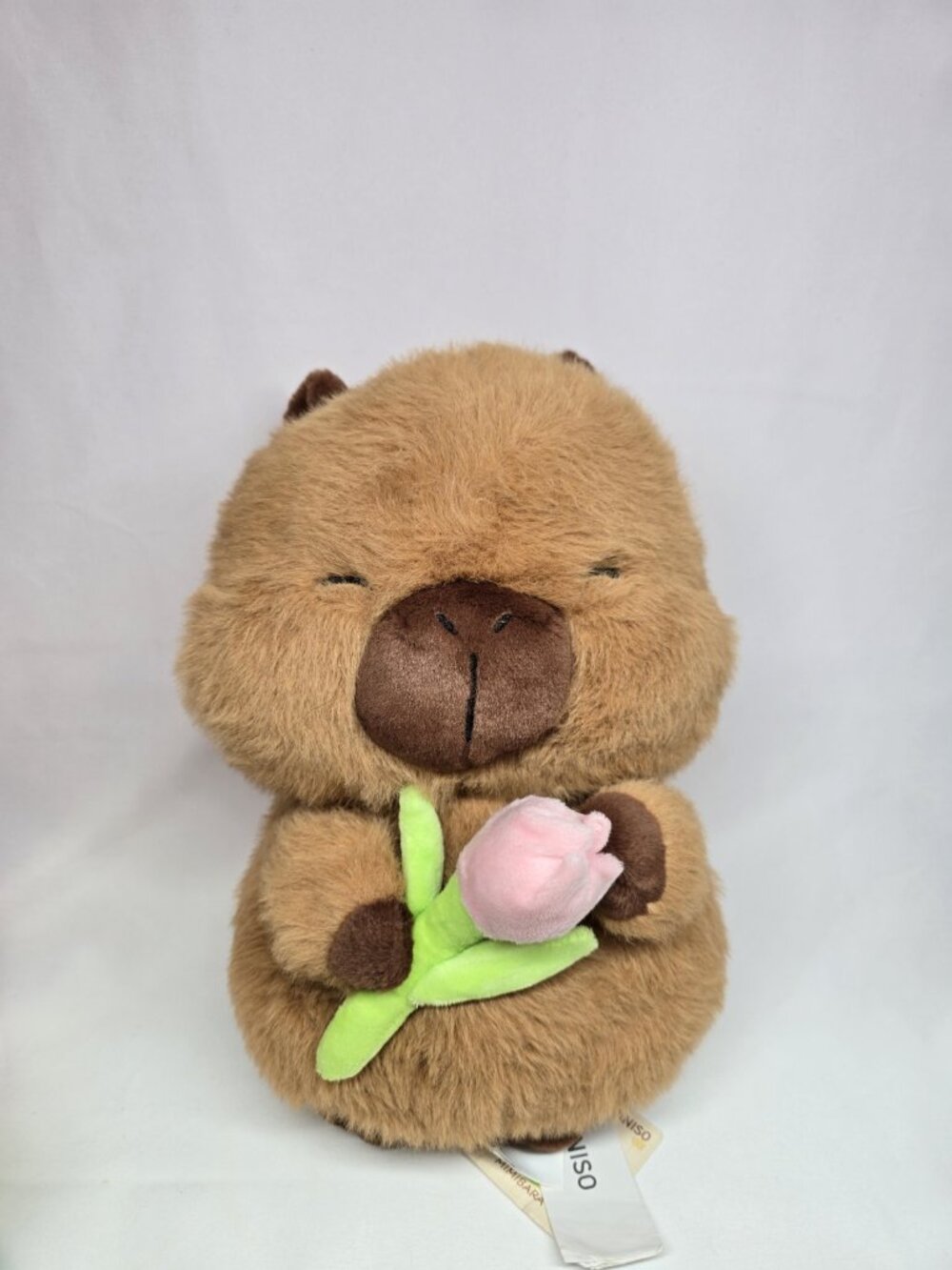 Miniso Capybara Plush Brown Stuffed Animal Holding Tulip Stuffed Animal Toy New